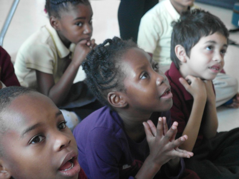 Kids Listening in Classroom During Songwriting Residency